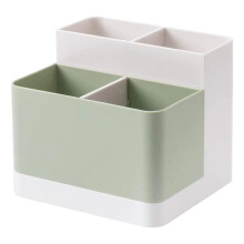 Organizador de canetas moderno e resistente para escritório e uso doméstico, com 4 compartimentos para maquiagem e acessórios de mesa. Ideal para