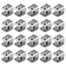 Glass Shelf Clip Solid Stainless Steel Brackets 3-8mm Panel
