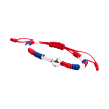 Sportliches schwarz-blau-rotes geflochtenes-Baseball-Armband