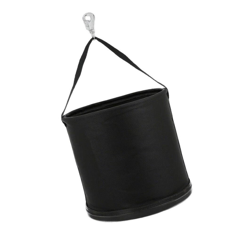 Black Canvas Utility Bucket Tool Bag Multiple Pockets