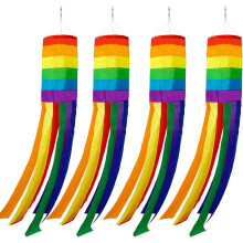 Farbenfrohe LGBT+-Parade-Windsocke, leuchtender 100 cm großer Spinner für die Gartendekoration, geeignet für den Außenbereich in Garten,