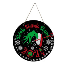 Calendário do Advento com Decoração Rústica, Decoração Temática do Grinch, Decoração de Parede de Natal em Madeira, Calendário de Contagem
