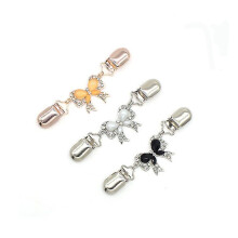 Prendedor de Cardigã Feminino, Alfinete de Suéter Moderno com Detalhe Criativo de Laço de Cristal, Fecho de Lenço com Fixação Forte para Blusa,