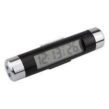 Car Temperature Gauge and Clock 2 in 1 with Blue LED Backlight, Air Vent Mount for All Car Models