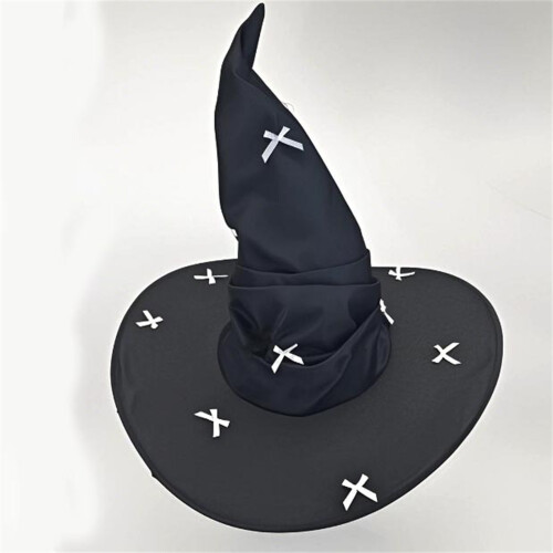 Biegsamer Gothic-Hexenhut mit Spitzenbesatz und 2