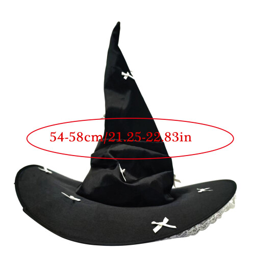 Biegsamer Gothic-Hexenhut mit Spitzenbesatz und 1