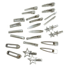 24 stuks metalen sterketting haarclip zilver thema haarspeld