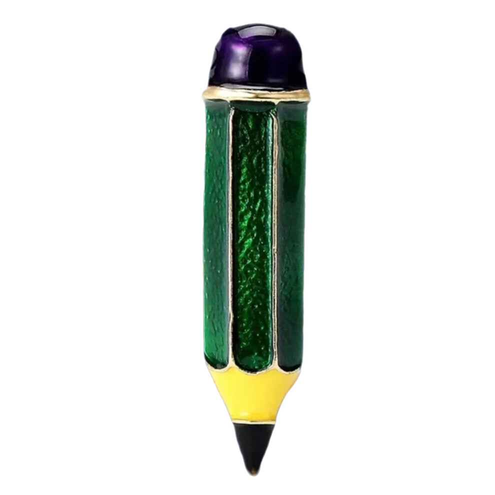 Green Creative Alloy Enamel Pen Brooch Artistic Design Lapel