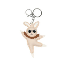 Pendentif lapin danseur de ballet ludique, détail de-Blanc