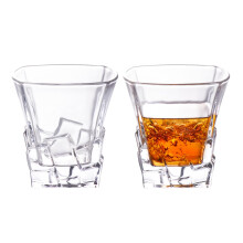 330ml Ice Cube Whiskey Glass Square Crystal Clear Heavy Base Tumbler For Bourbon Scotch Cocktails Home Bar Gift