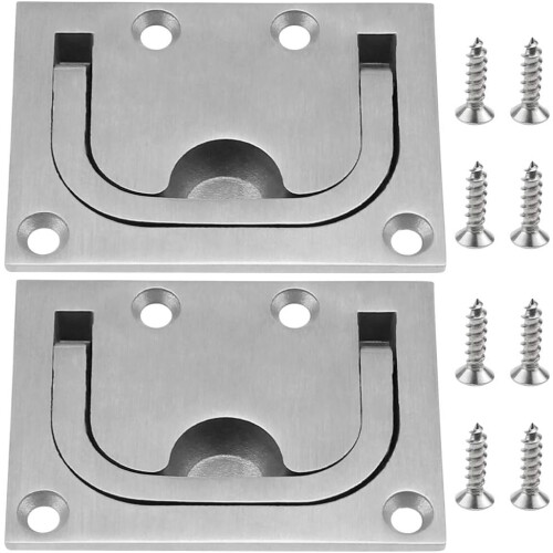Flush Pull Handle With Polished Surface Finish, Durable Quality Stainless Steel Hatch Pull For Wide Applications, Easy To Install, Mirror Finish
