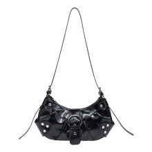 Schoudertas voor dames, PU-leer, portemonnee met studs,
