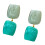 1 Pair Hand Dyed Square Earrings Featuring Color Gradient-Green 1