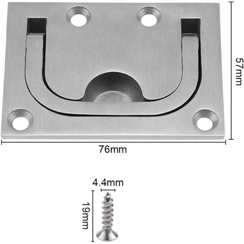 Flush Pull Handle With Polished Surface Finish, Durable Quality Stainless Steel Hatch Pull For Wide Applications, Easy To Install, Mirror Finish 1