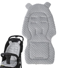 Stroller Liner Mat Thickened Reversible Baby Stroller Insert Breathable Cotton Pad for Pushchair Stroller Car Seat Gray