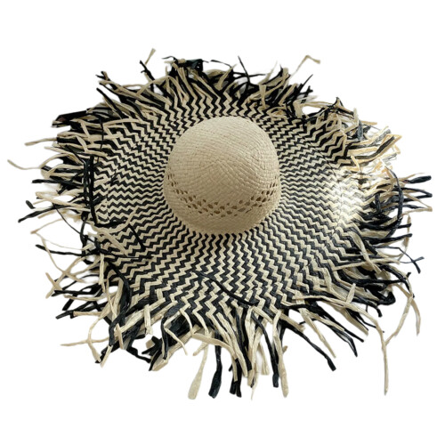 Oversized Straw Hat Beach Hat Handmade Sun Hat Decorative Woven