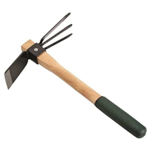 Ergonomische Hacke mit langem Holzstiel – handgeschmiedeter japanischer Stahl, komfortabler Griff, perfekt für Blumengärten