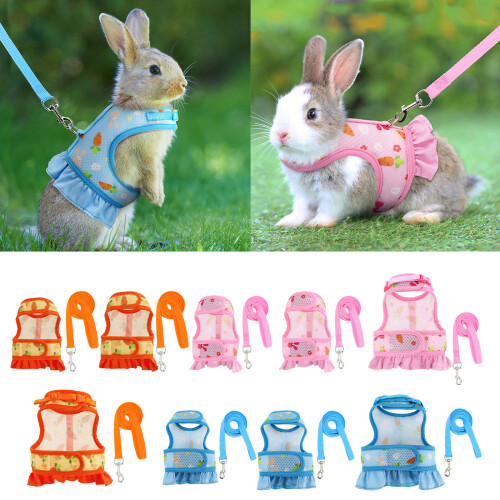 Adjustable Rabbits Skirt Leash Rabbits Harness Leash-blue M 2