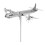 Flugzeug-Windmühle, silberfarben, Metall, 5