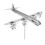 Flugzeug-Windmühle, silberfarben, Metall, 10