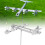 Flugzeug-Windmühle, silberfarben, Metall, 11