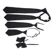 JK Girl Classical Black Pre-Tied Tie Polyester Necktie Japanese