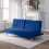 Living And Home Blue Upholstered Convertible Sofa Bed with Wood Leg 2