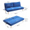 Living And Home Blue Upholstered Convertible Sofa Bed with Wood Leg 6
