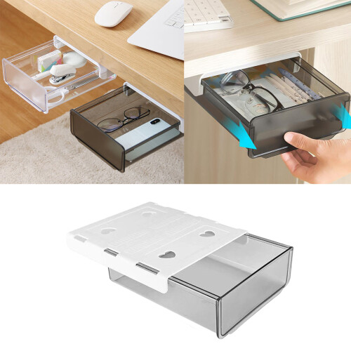 Durable Plastic Concealed Organizers Drawer Box Under-White 2