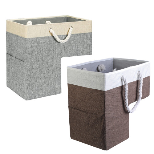 Treppenkorb mit Baumwollseilgriff für-Braun-Beige 1