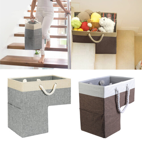 Treppenkorb mit Baumwollseilgriff für-Braun-Beige 2
