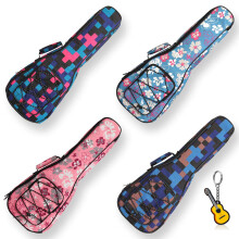 Ukulele Case 21Inch Soprano Pink Flower, 10mm Sponge Padding, Portable Waterproof Gig Bag With Accessory Pocket