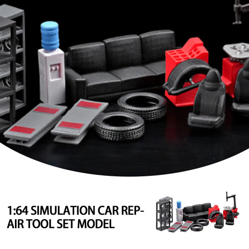 1/64 Car Model Repair Tool Set for Customizing Workshop Garage 2