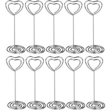 Tischnummernhalter, herzförmiger Metallclip mit robuster Metallkonstruktion, leichtes und kompaktes Design für Büro und Veranstaltungen (10 Stück)