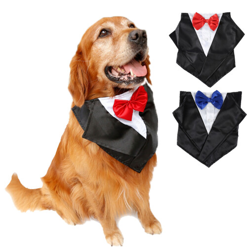 Collier réglable pour chats, nœud papillon pour chien,-Rouge 2