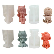 4x/Set Silicone Mould Little Girl Candle Molds Wishing Girl