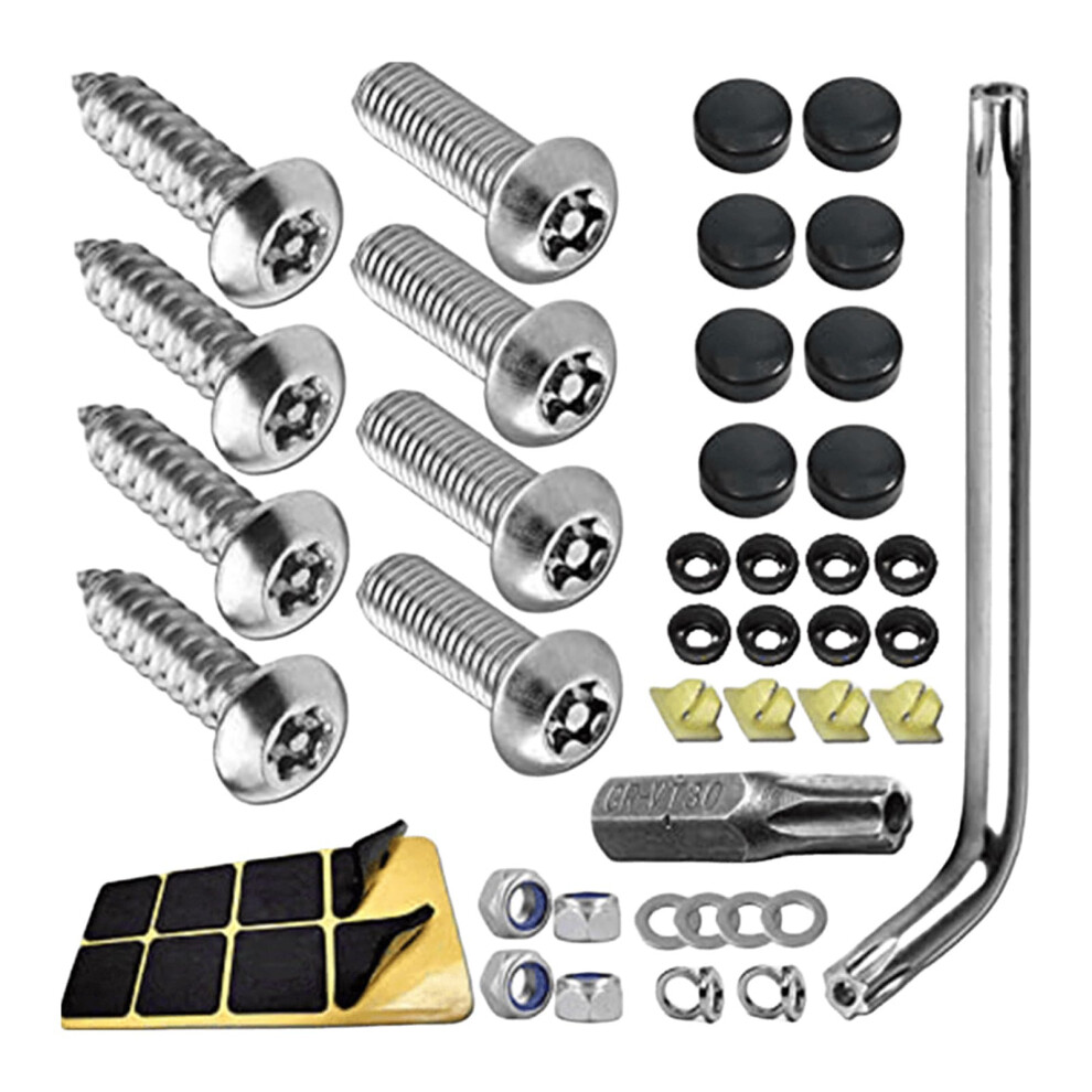 License Plate Screws M5x20 Antitheft Stainless Steel Bolts With Caps For Car And Motorcycle 9105992794805