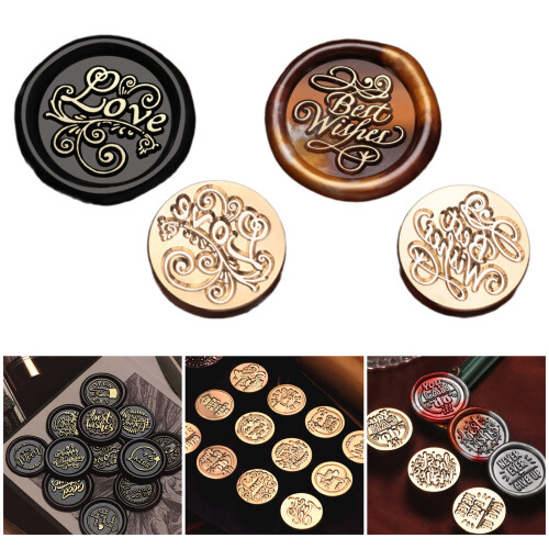 Brasses Wax Seal Stamp Head Replacements for Gift Envelope-  C 2