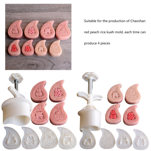 4 Stuks Handpers Mooncakes Mold Set Functionele Fondant-50g 2