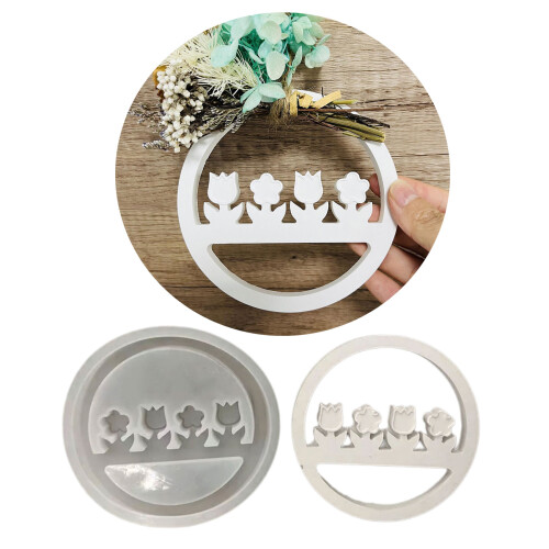 Runde Silikonformen für Gipsdekorationen,-2 Blumen 2