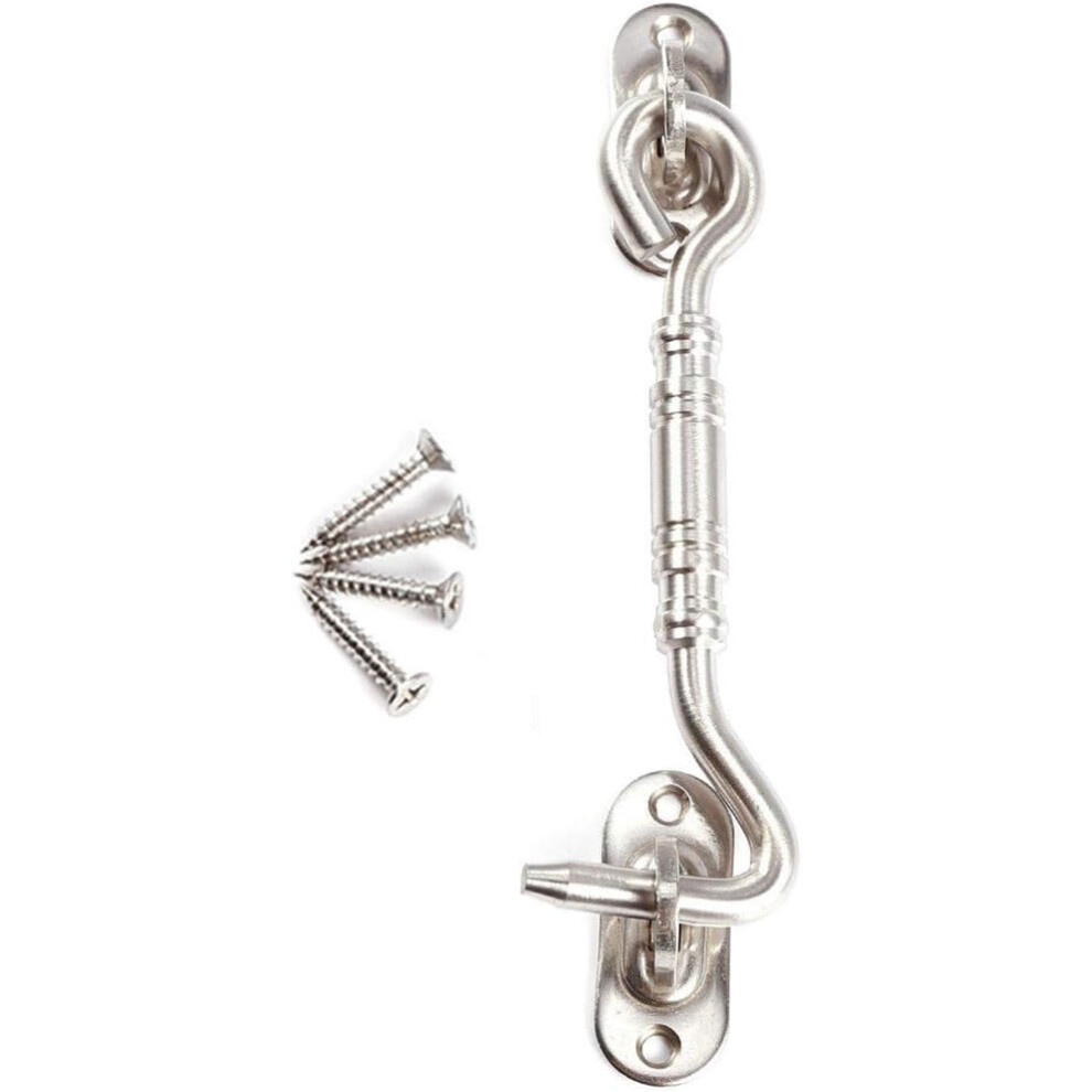 Gate Door Lock, Cabin Hook For Window Catch, Solid Polished Easy Install Privacy Gate Latch, Stainless Steel Rust Resistant, Lifetime Service 4 Inch S 9198585887534