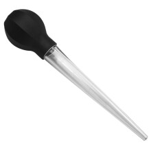 Turkey Baster Pump BBQ Injector Flavoring Meat, Ergonomic Design, Dishwasher Safe, Black Rubber Tip, Roasting Chicken