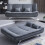 Living And Home Linen Fabric 2-Seat Convertible Sofa Bed with Pillows 2