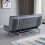 Living And Home Linen Fabric 2-Seat Convertible Sofa Bed with Pillows 3