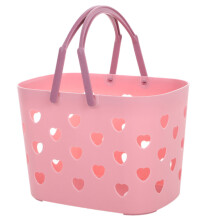 Cesto organizador portátil para chuveiro, bolsa de armazenamento decorativa e charmosa em plástico, ideal para crianças, com alça para otimizar o