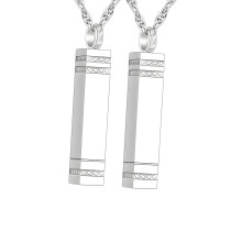 Collier pendentif commémoratif en acier inoxydable, 2-Argent