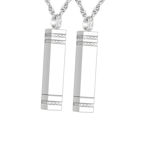Collier pendentif commémoratif en acier inoxydable, 2-Argent