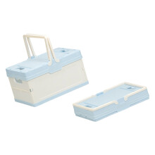 Boîte de rangement en plastique pliable, pour Camping,-Bleu
