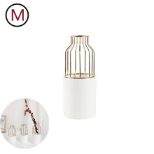 Modern Vases, Clear Glass Flower Vase With Metal Golden Stand, Versatile Home Decor For Dining Table Centerpieces, Perfect Gift For Special Occasions