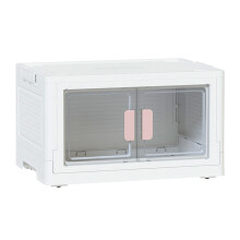 Bac de rangement de placard empilable avec-Double porte rose
